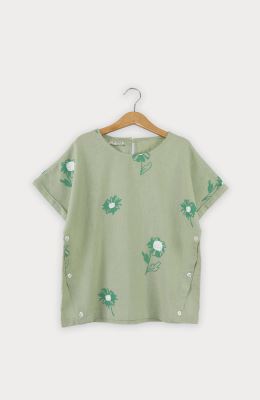 بلوز لینن آستین کوتاه