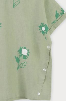 بلوز لینن آستین کوتاه