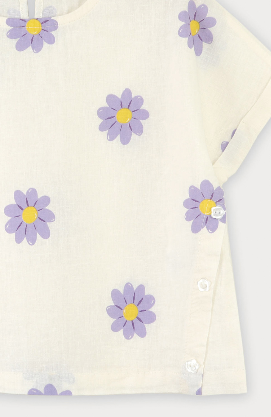 بلوز لینن آستین کوتاه