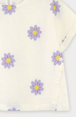 بلوز لینن آستین کوتاه