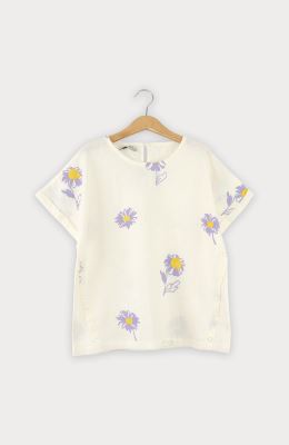 بلوز لینن آستین کوتاه