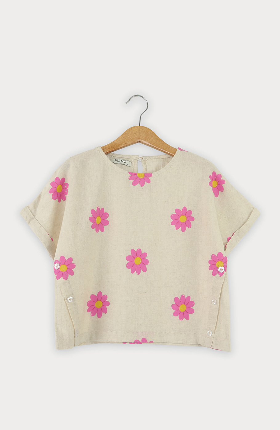 بلوز لینن آستین کوتاه