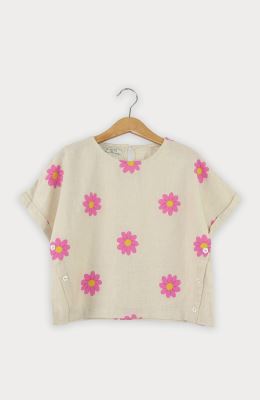 بلوز لینن آستین کوتاه