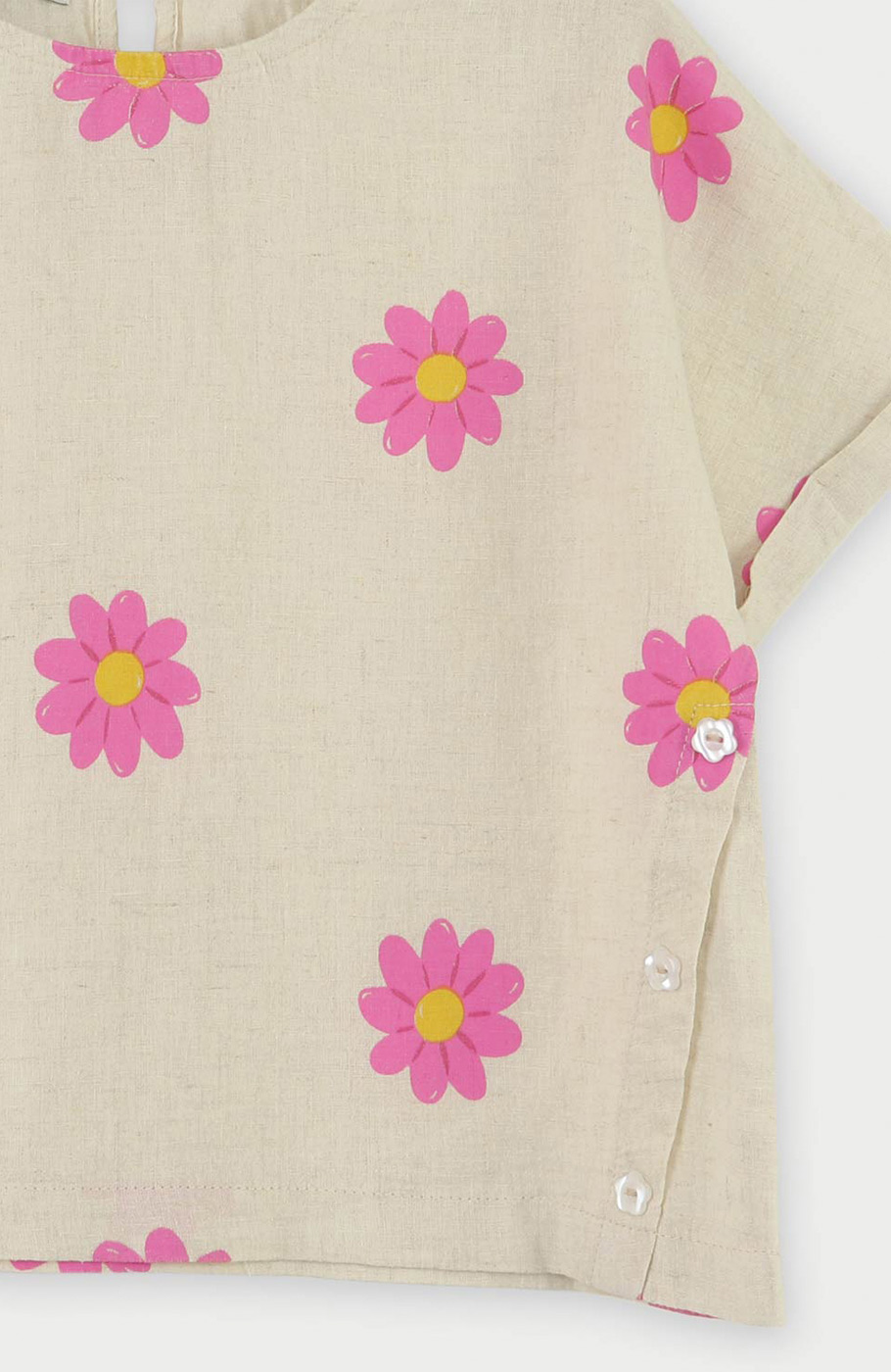 بلوز لینن آستین کوتاه