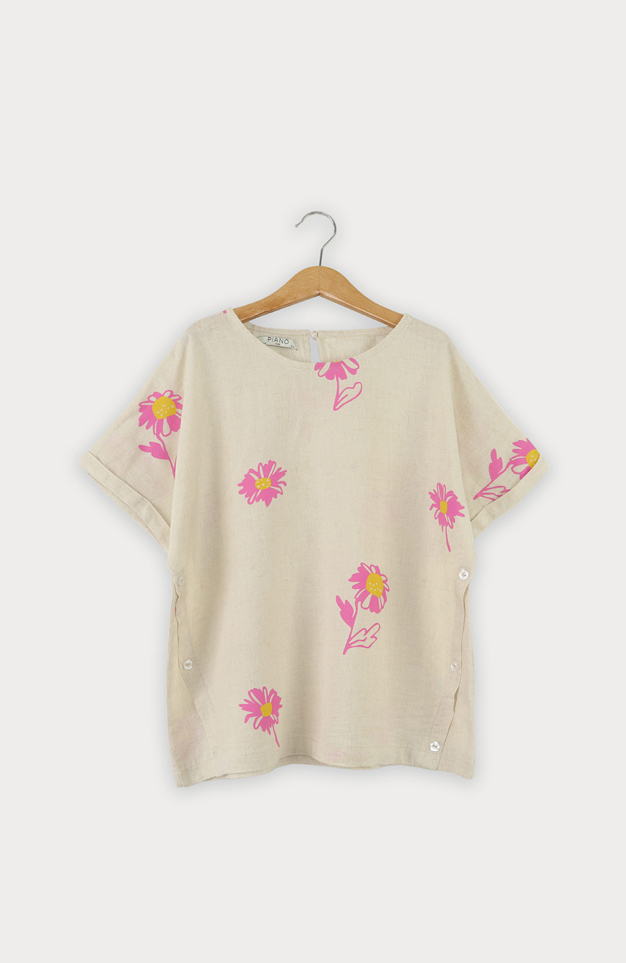 بلوز لینن آستین کوتاه