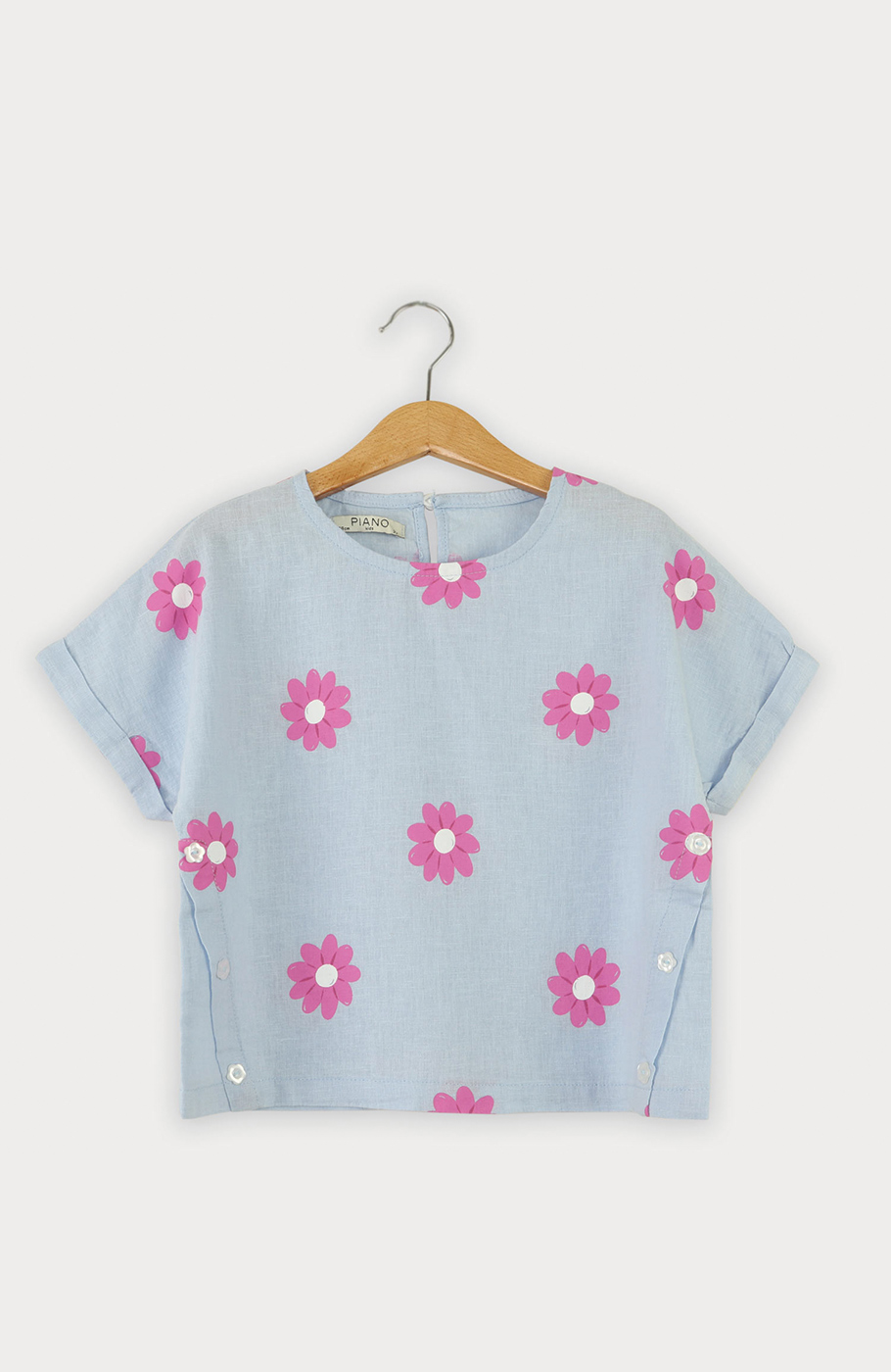 بلوز لینن آستین کوتاه