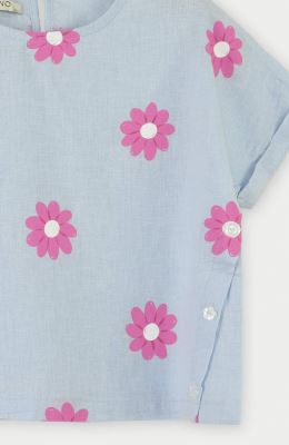 بلوز لینن آستین کوتاه