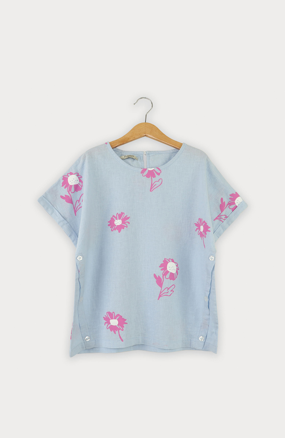 بلوز لینن آستین کوتاه