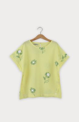 بلوز لینن آستین کوتاه