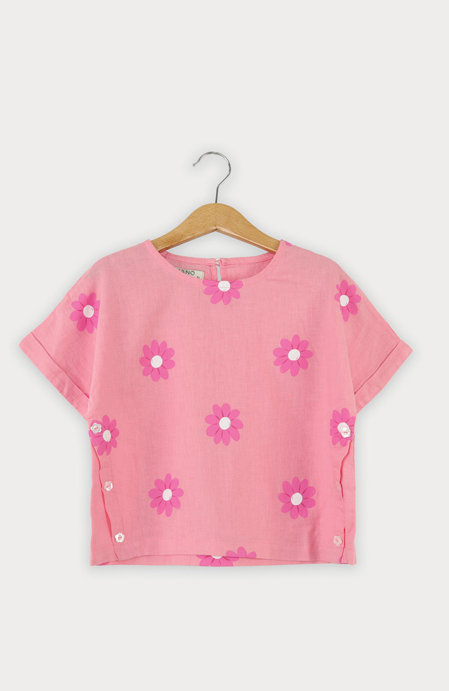 بلوز لینن آستین کوتاه