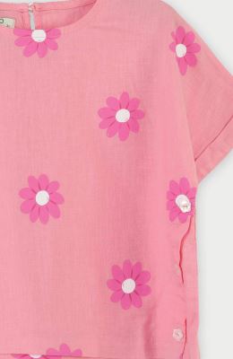 بلوز لینن آستین کوتاه