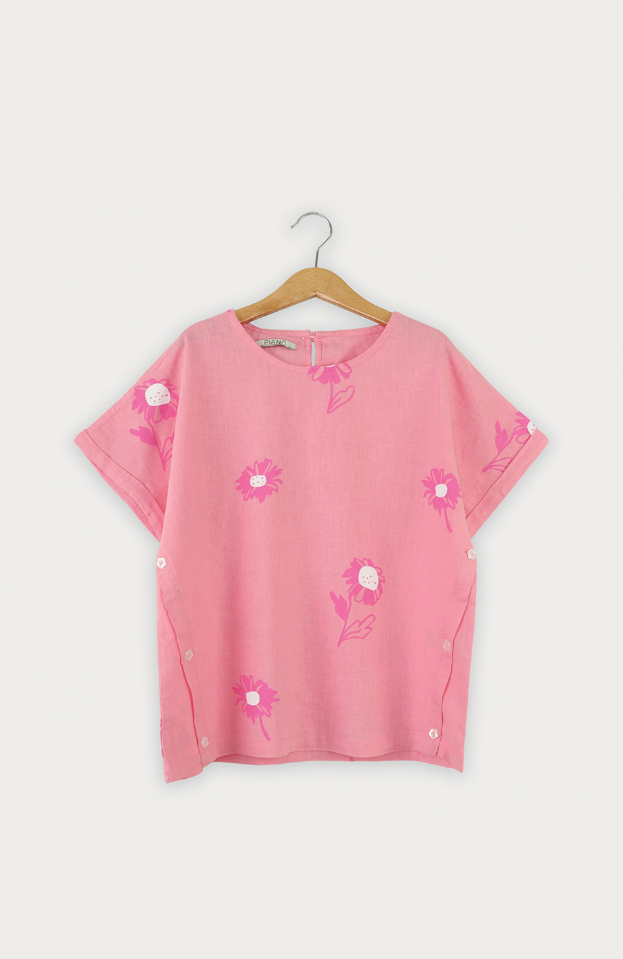 بلوز لینن آستین کوتاه