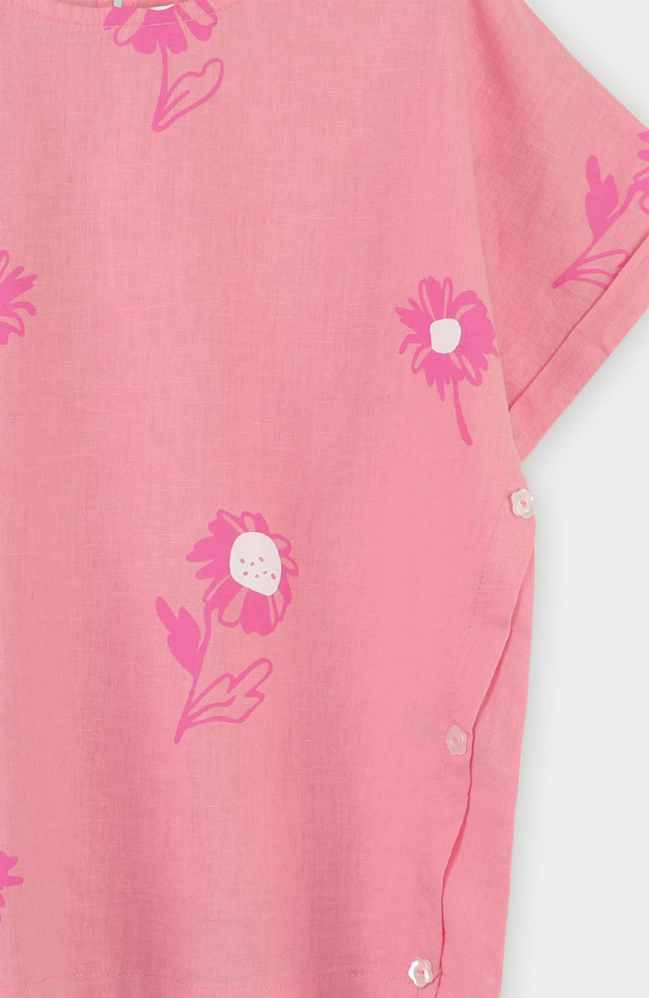 بلوز لینن آستین کوتاه