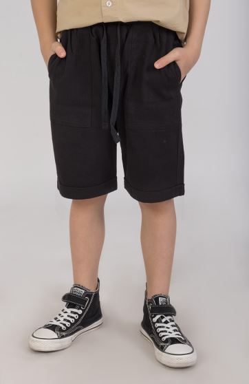 شلوارک کتان دمپا پاکتی