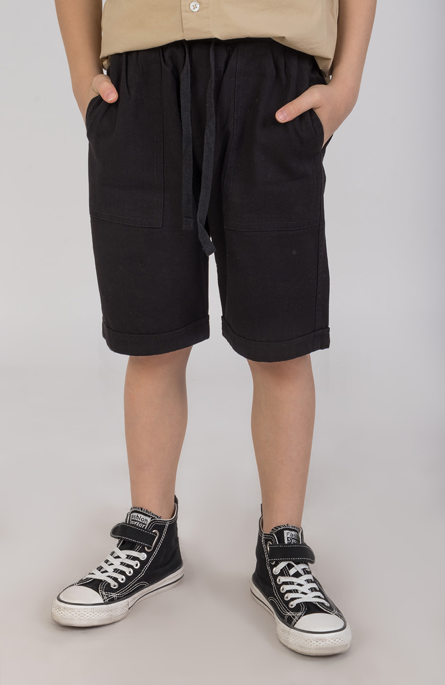 شلوارک کتان دمپا پاکتی