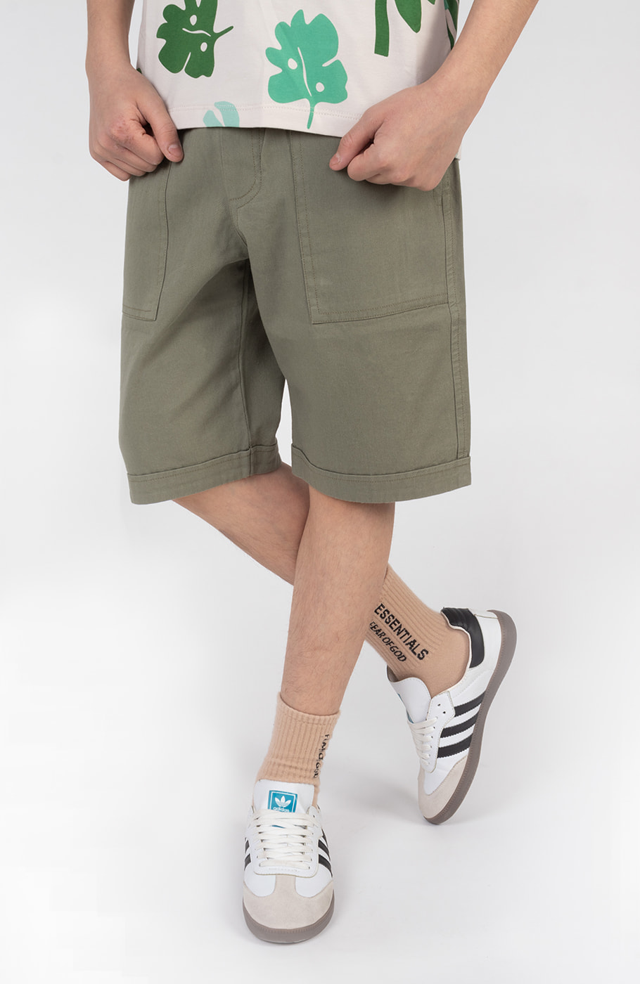 شلوارک کتان دمپا پاکتی