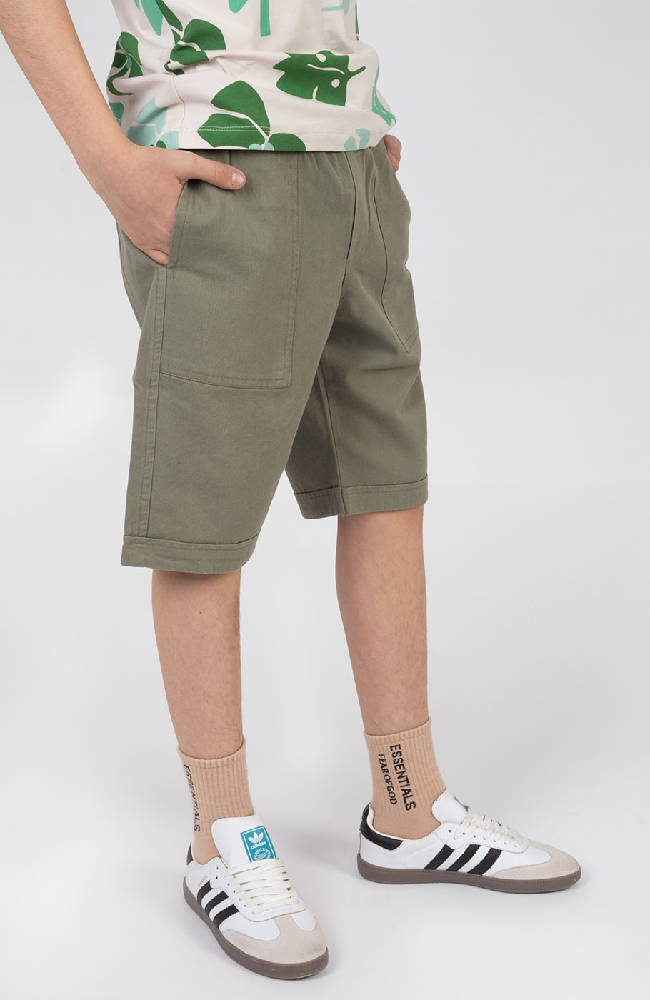 شلوارک کتان دمپا پاکتی