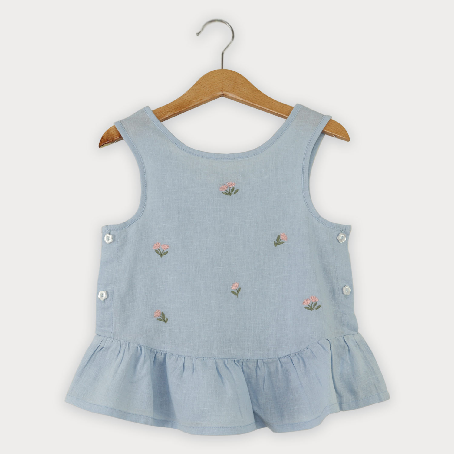 تاپ لینن دمپا چین دار