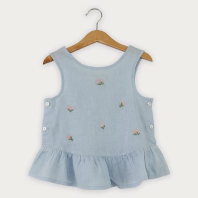 تاپ لینن دمپا چین دار