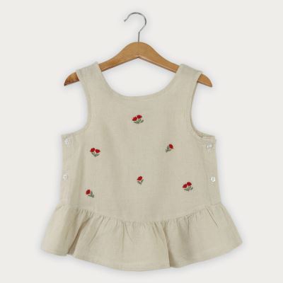 تاپ لینن دمپا چین دار