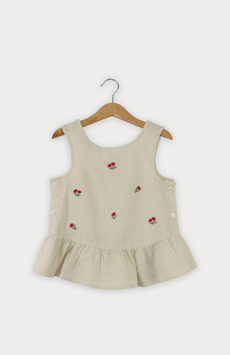 تاپ لینن دمپا چین دار