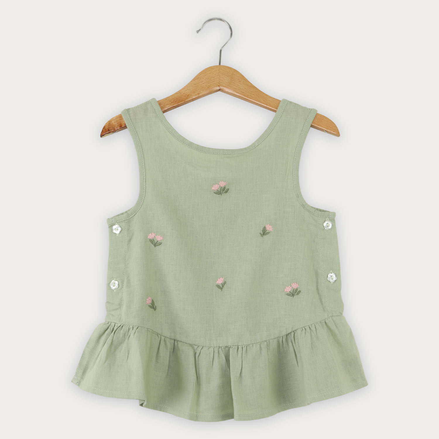 تاپ لینن دمپا چین دار