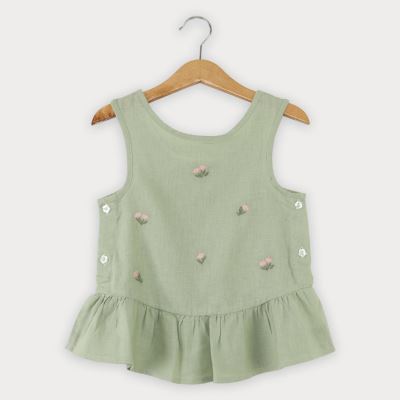 تاپ لینن دمپا چین دار