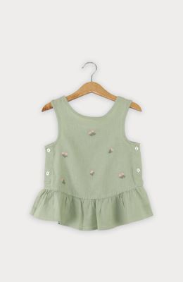 تاپ لینن دمپا چین دار