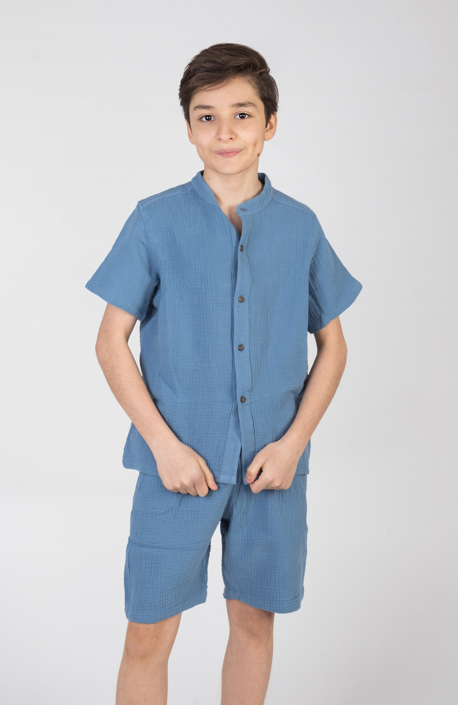 شومیز وال دو لایه آستین کوتاه (ست با کد 10223)