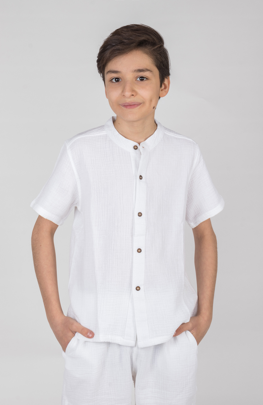 شومیز وال دو لایه آستین کوتاه (ست با کد 10223)