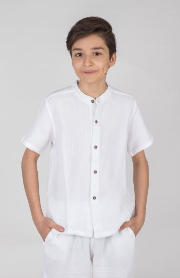 شومیز وال دو لایه آستین کوتاه (ست با کد 10223)