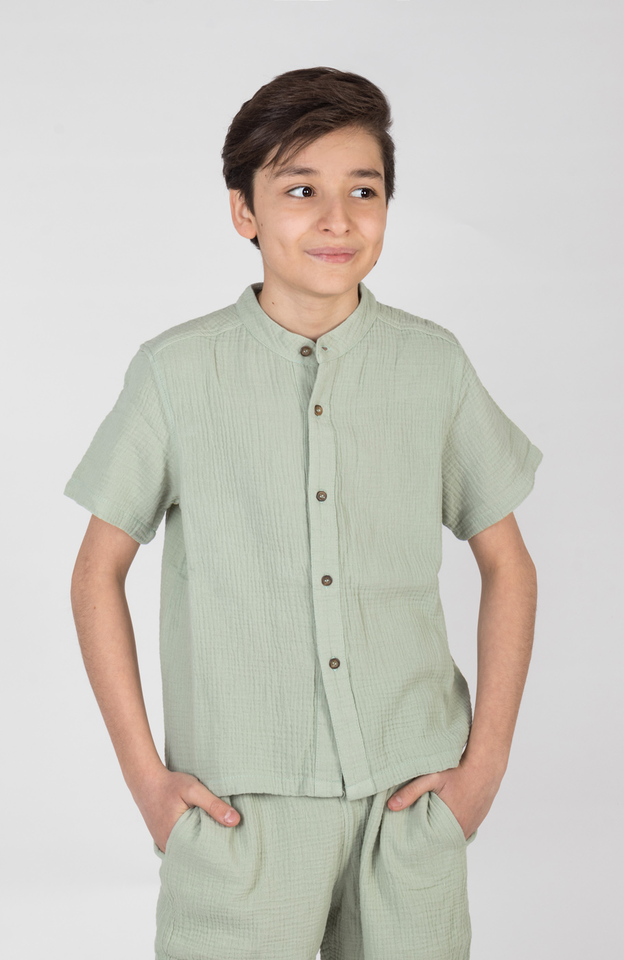 شومیز وال دو لایه آستین کوتاه (ست با کد 11221)