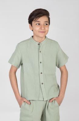 شومیز وال دو لایه آستین کوتاه (ست با کد 10223)