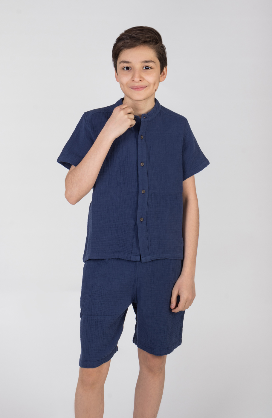 شومیز وال دو لایه آستین کوتاه (ست با کد 11221)