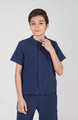 شومیز وال دو لایه آستین کوتاه (ست با کد 11221)