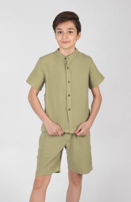 شومیز وال دو لایه آستین کوتاه (ست با کد 11221)