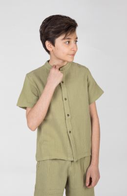 شومیز وال دو لایه آستین کوتاه (ست با کد 11221)