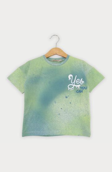 تیشرت یکرو لایکرا ابر و بادی آستین افتاده