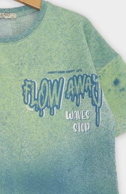 تیشرت یکرو لایکرا ابرو بادی آستین افتاده