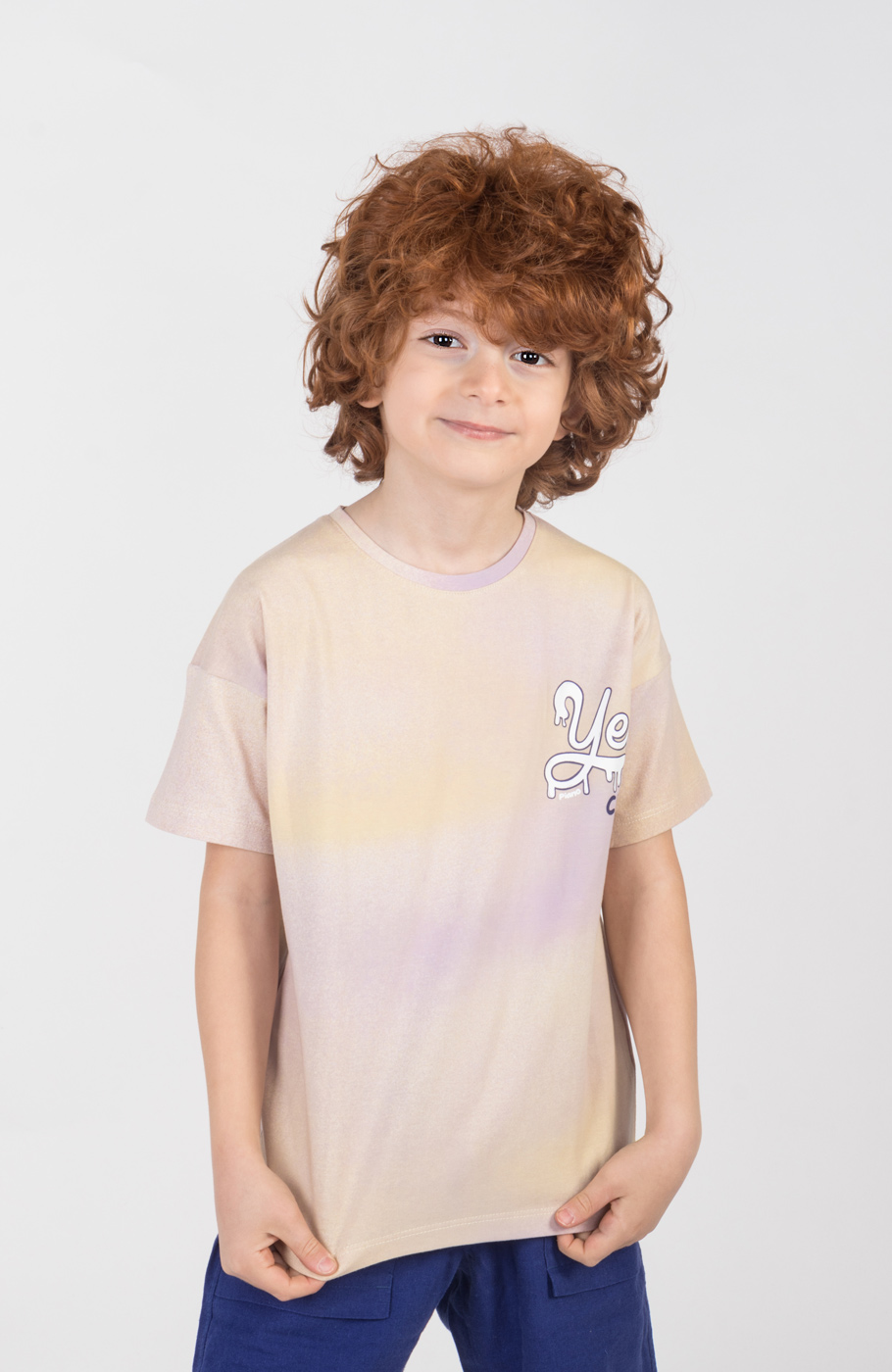 تیشرت یکرو لایکرا ابر و بادی آستین افتاده