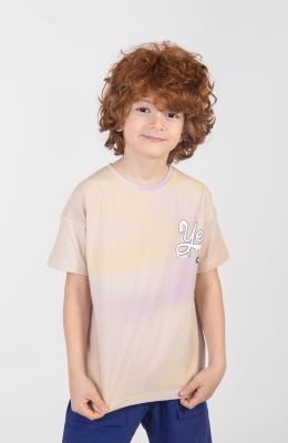 تیشرت یکرو لایکرا ابر و بادی آستین افتاده