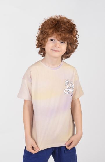 تیشرت یکرو لایکرا ابر و بادی آستین افتاده