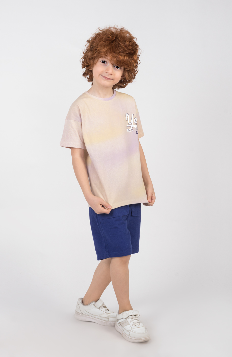 تیشرت یکرو لایکرا ابر و بادی آستین افتاده