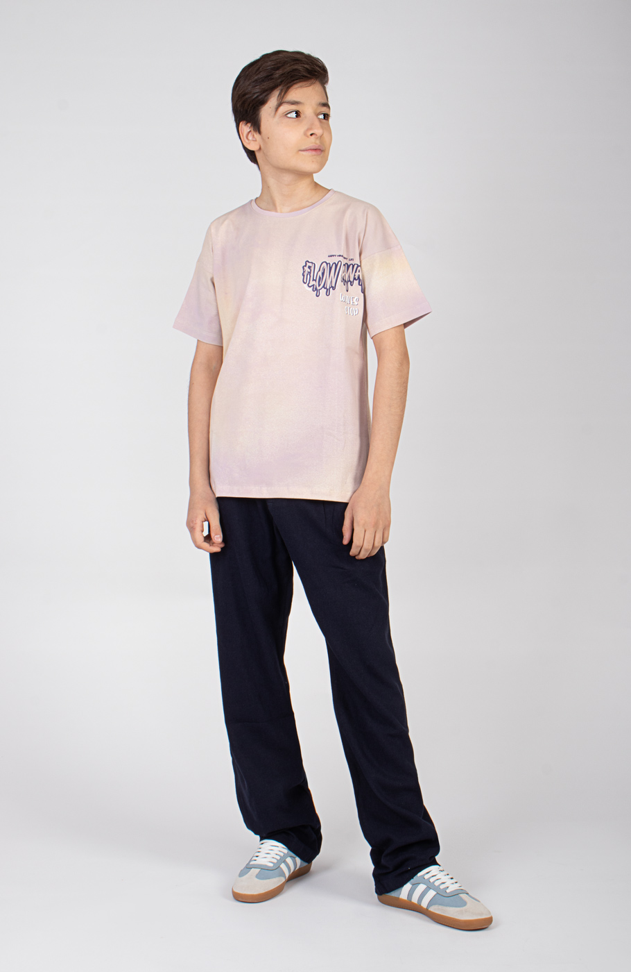 تیشرت یکرو لایکرا ابرو بادی آستین افتاده