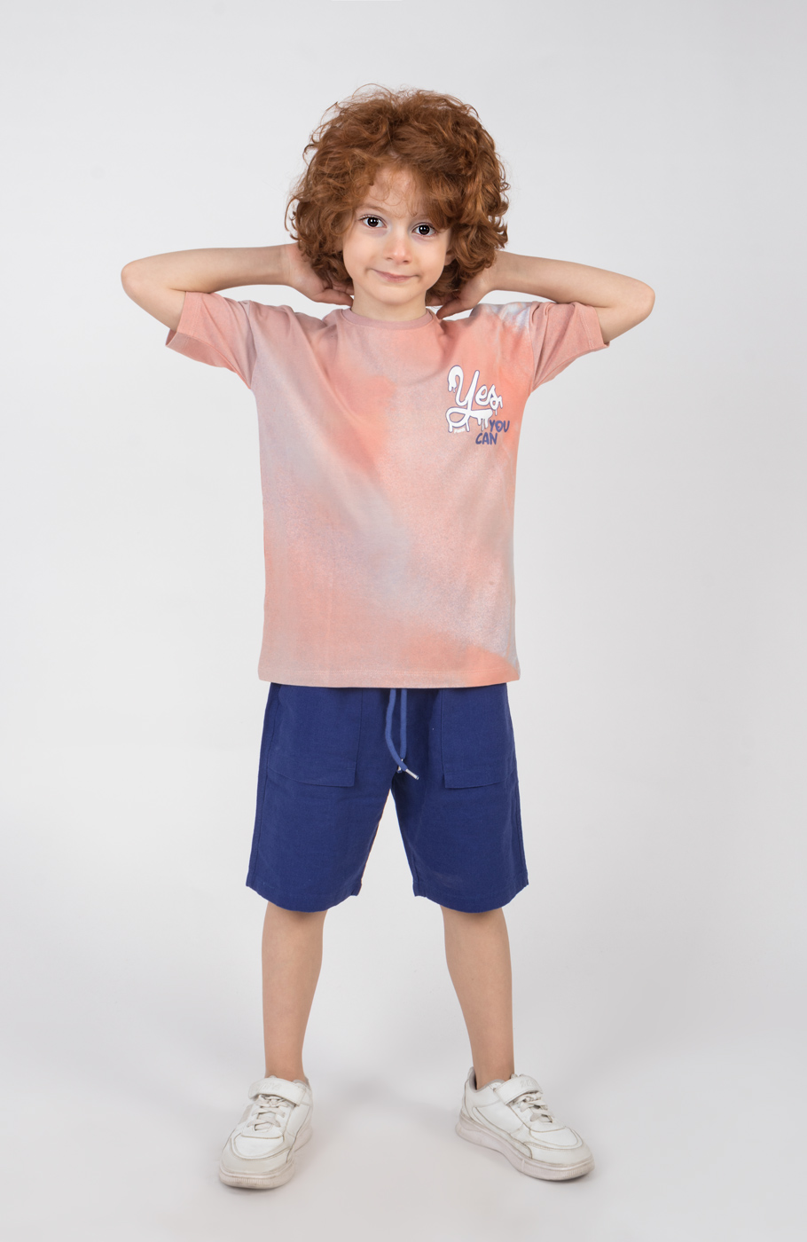 تیشرت یکرو لایکرا ابر و بادی آستین افتاده