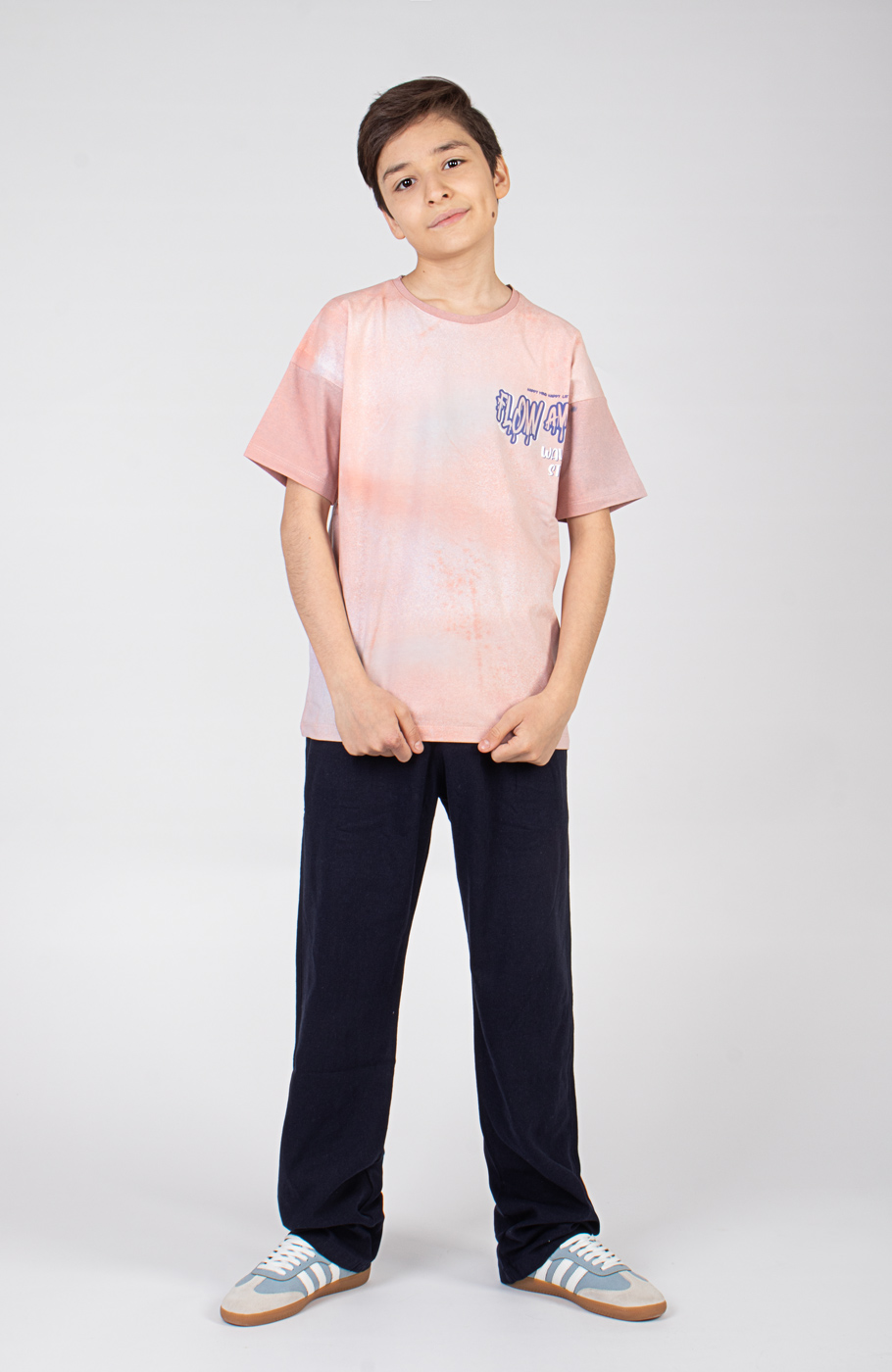 تیشرت یکرو لایکرا ابرو بادی آستین افتاده