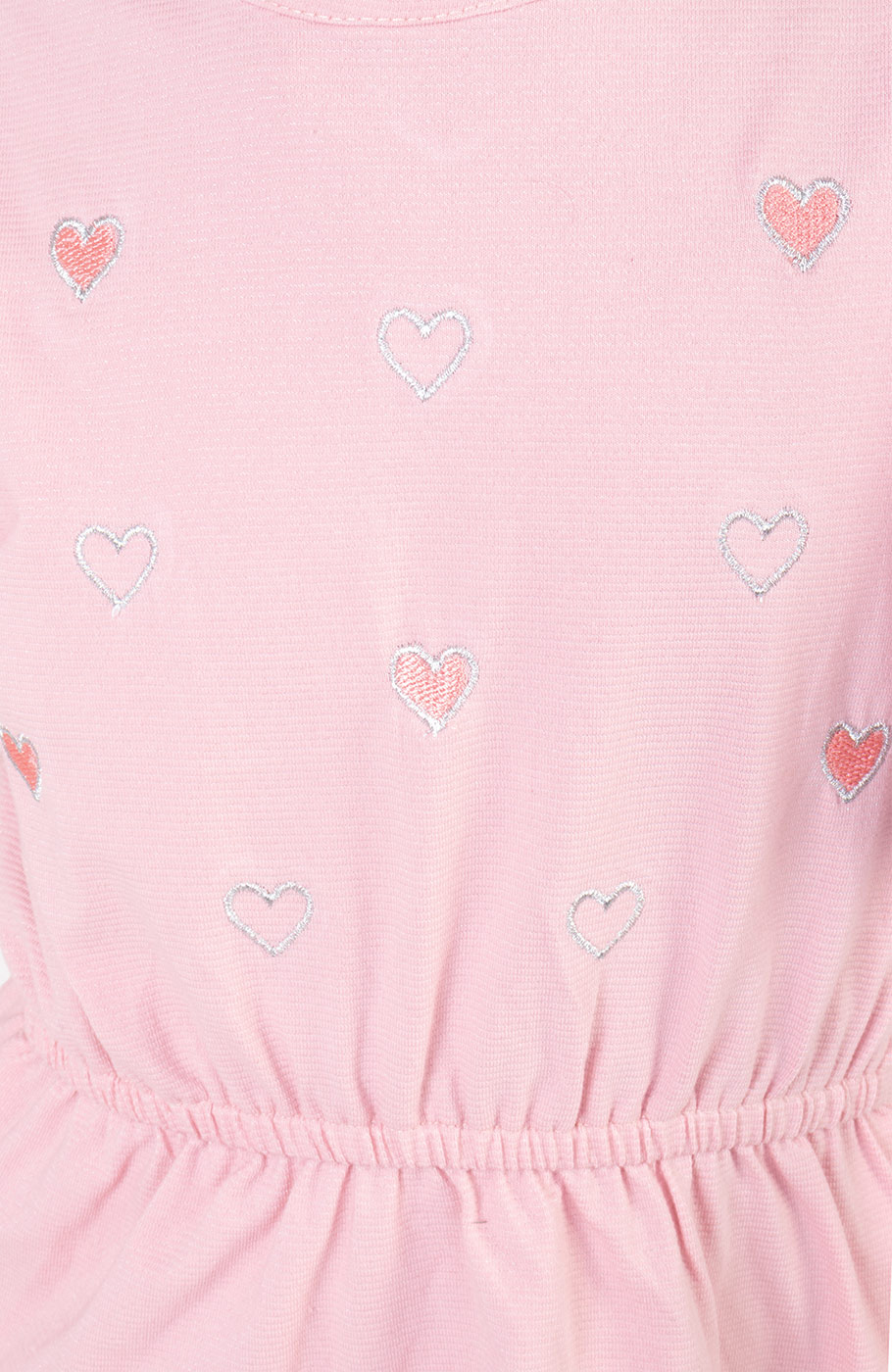 پیراهن یکرو لایکرا لمه دار آستین کوتاه والان دار