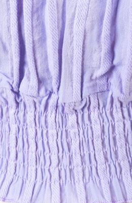 بلوز نیم تنه وال طرح راه راه برجسته آستین کوتاه