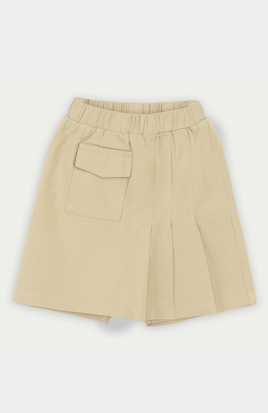 شلوارک کتان طرح دامن پیلی دار