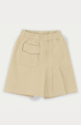 شلوارک کتان طرح دامن پیلی دار